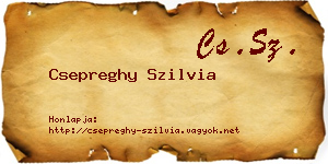 Csepreghy Szilvia névjegykártya